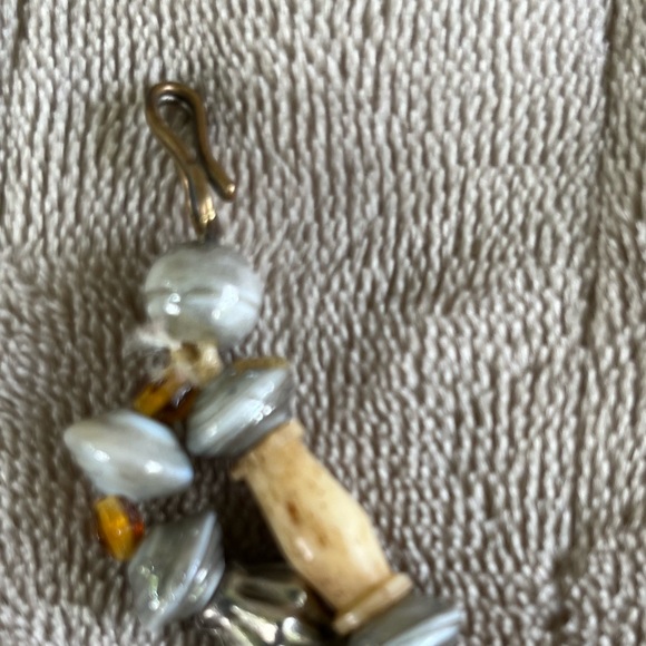 VINTAGE NECKLACE ART GLASS BEAD LAMPWORK CHA CHA CHUNKY DBL STRAND VERY UNIQUE - Picture 11 of 12